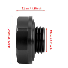 Aluminium Alloy Oil Filler Cover for Car, Black, 55mm Diameter