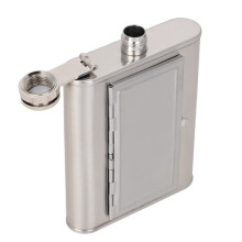 Portable Stainless Steel Cigarette & Hip Flask Set 6oz White