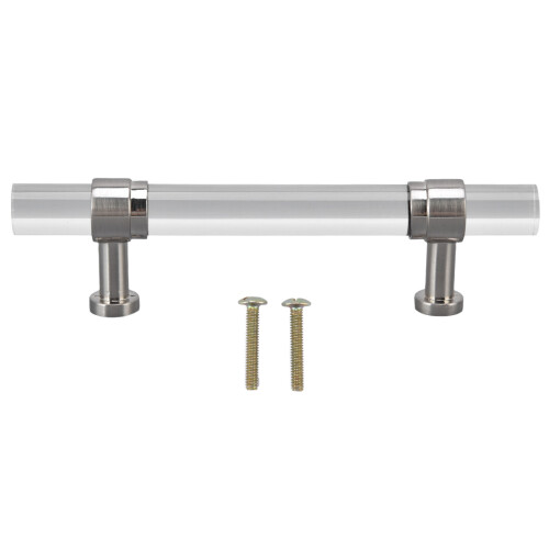 Acrylic Drawer Pulls in Silver Finish – Pack of2