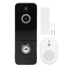 Campainha de vídeo sem fio 720p IP65 à prova de intempéries com comunicação bidirecional.