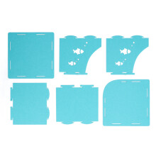 Cardboard Cat House - Foldable, Washable, Blue