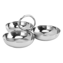304 Edelstahl Snack Plate langlebig einfach zu reinigen 3-in-1 sicher Obst Nuss Süßigkeiten