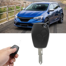 Car 2 Button Key Fob Case Shell Fit for Renault 206 Black ABS Replacement