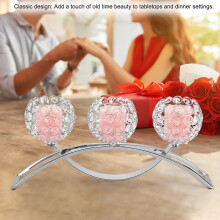 European Classic Crystal Candleholder Silver 40cm Romantic Dinner Accessory