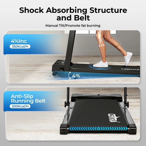 Centra 4in1 Folding Treadmill Bluetooth Remote LED 1