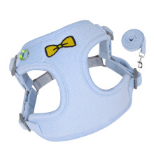 Small Dog Reflective Harness with Traction Rope, Blue M