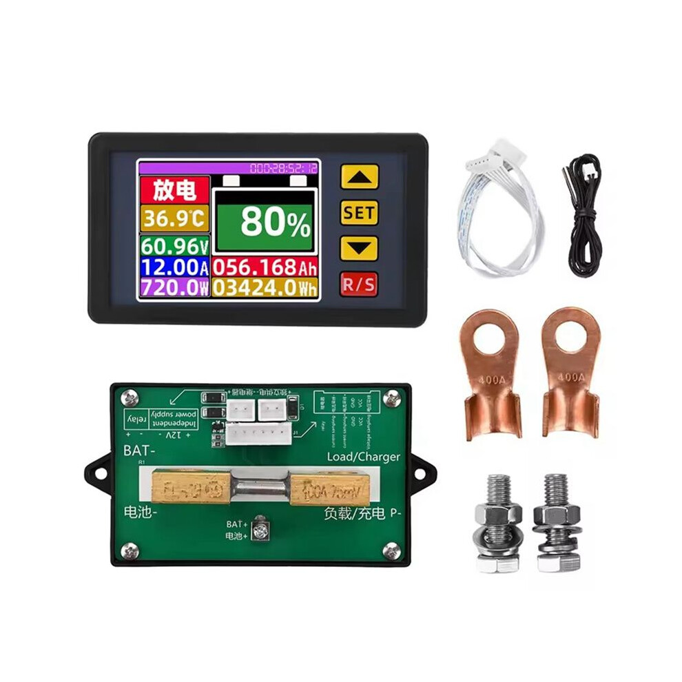 Dc7-200V Display Voltage Current Power Meter Voltmeter Battery Capacity Tester Bidirectional Current Coulometer 400A 6032150320732