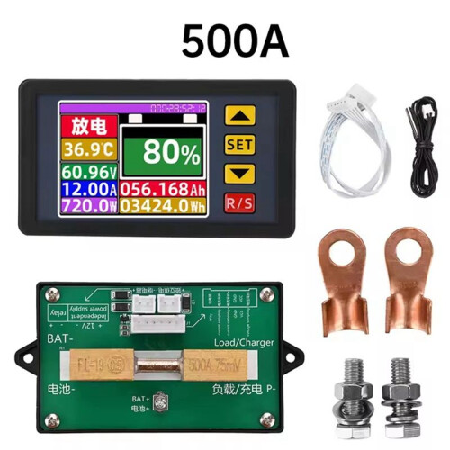 DC7-200V Digital Voltage Current Power Meter Voltmeter Battery Capacity Tester Bidirectional Current Coulometer 100A 2