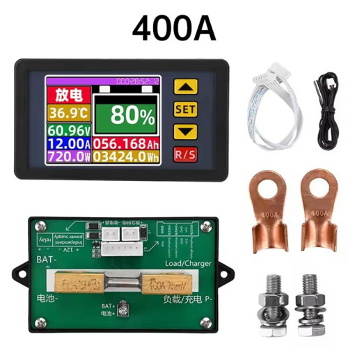DC7-200V Digital Voltage Current Power Meter Voltmeter Battery Capacity Tester Bidirectional Current Coulometer 100A