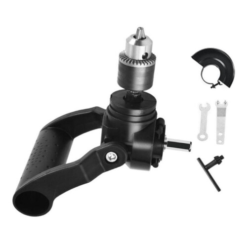 Right Angled Drill Attachment with 90 Degree Chuck and Handle for Woodworking