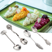Set of 4 Vintage Mini Alloy Coffee Spoons