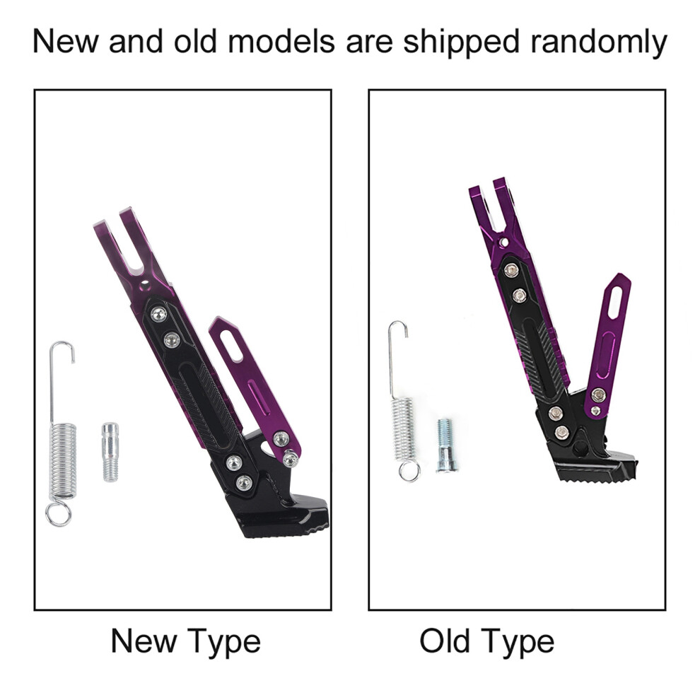 Motorcycle Side Stand Aluminum Alloy Adjustable Kickstand Foot Color Purple 5041389319203
