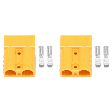 2X Voor Anderson Style Plug Connectors 50A 600V 6-12AWG AC/ Power Tool voor 6AWG Plated Solid Terminals Stekkers Geel