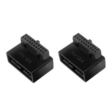 2X PH19A USB 3.0 Internal Header USB3.0 19/20P Socket 90 Degree Adapter Converter for Computer Motherboard