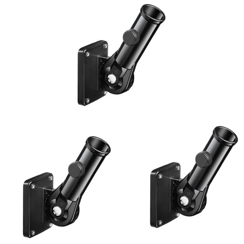 3X Flag Pole Holder Mounting Bracket Adjustable Flagpole Rod Hitch Bracket Multi-Position Flag Pole Bracket,Black