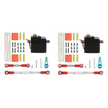 2X 17G Metal Gear Servo i DrążEk Kierowniczy Servo Mount Set do WPL C14 C24 1/16 RC Car Upgrade Parts Akcesoria