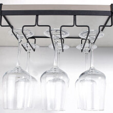 2X Wine Glass Rack Under Cabinet,3 Rows Hanging Stemware Rack Metal Glasses Holder Storage Hanger for Kitchen,Bar,Etc