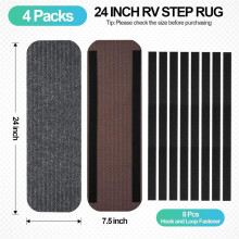 RV Step Covers 4 Pack RV Step Rug, RV Stair Covers Carpets for Mobile Home, , 24 Inch Wide (24x7.5inch)
