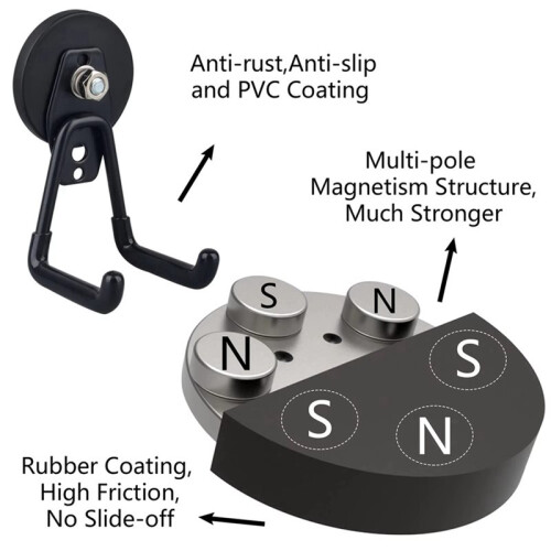 Heavy Duty Magnetic Utility Hook Set for Tool Rack Office Accessories