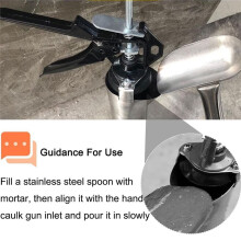 Stainless Steel Grouting-Gun with 2 Nozzles, Hand Caulk-Gun for Tile and Cement Caulking Tool