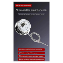 Roestvrijstalen Thermometer met Digitaal Display, Waterdichte Sondethermometer voor Koken, Industrieel