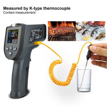 Kaemeasu Berührungsloses Thermometer Industrielles Hochtemperaturthermometer Digitales Farbbildschirm-Infrarot-Thermometer