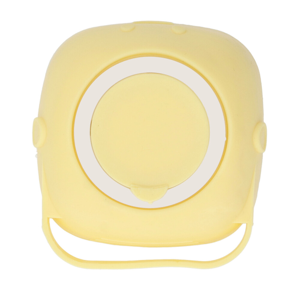 Yellow Soft Silicone Shower Scrubber With Rubber Shampoo Dispenser