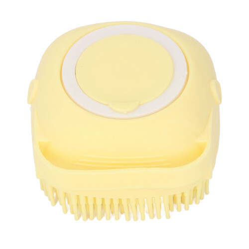 Quadratischer gelber Silikon-Shampoo-Spender-Schrubber 1