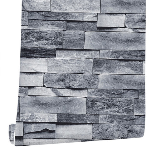 Zelfklevend baksteenbehang van PVC, 45 cm x 6 m 1