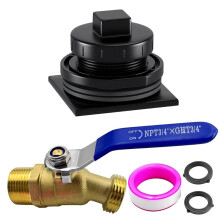 Stock Tank Drain Plug Kit Include Stock Tank Plug & Brass Faucet for Commercial 100 150Gallon Stock Tanks