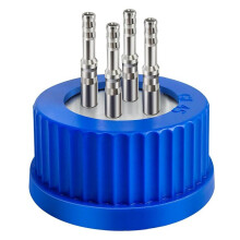 Sicherheitsflaschenverschluss Aus Edelstahl 304 GL45 für Den Laborgebrauch, Mittlere Größe, Autoklavierbar, 1-Port, 4-Port