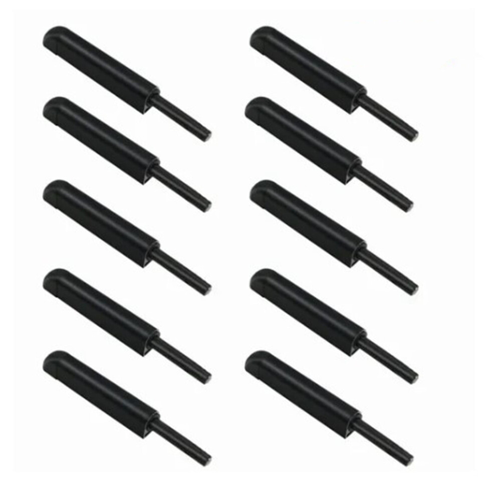 10Pcs Cabinet Door Rebounder Handleless Black Aluminum Alloy Rebounding Magnetic Latch 9365509459201
