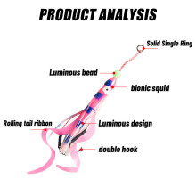 Glow Octopus Fishing Lures with Hooks - 50 Char