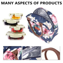 Small Lunch Bag, Insulated Lunch Bags for Women, Reusable Adult Lunch Box, Lunch Bag Women ( with Flower)