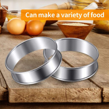 10 Sztuk PodwóJne PierśCienie Walcowane Tarta Stal Nierdzewna Muffin PierśCionki PierśCionki OkrąGłE Crumpet Tart Rings do Domowych NarzęDzi do
