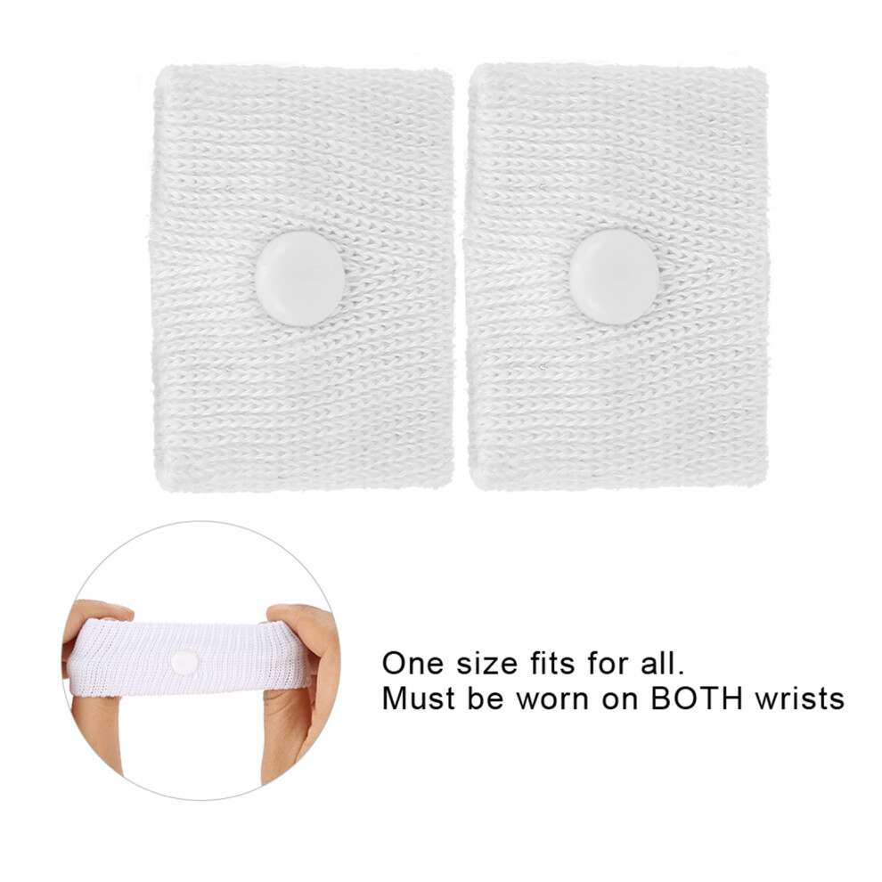 White Adult Children Travel Wristbands Polyurethane, 2 Pcs