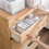 4Pcs Wardrobe Storage Organiser, Jeans Compartment Storage Box Closet, Foldable Drawer Clothes Organizer Mesh ,White 2