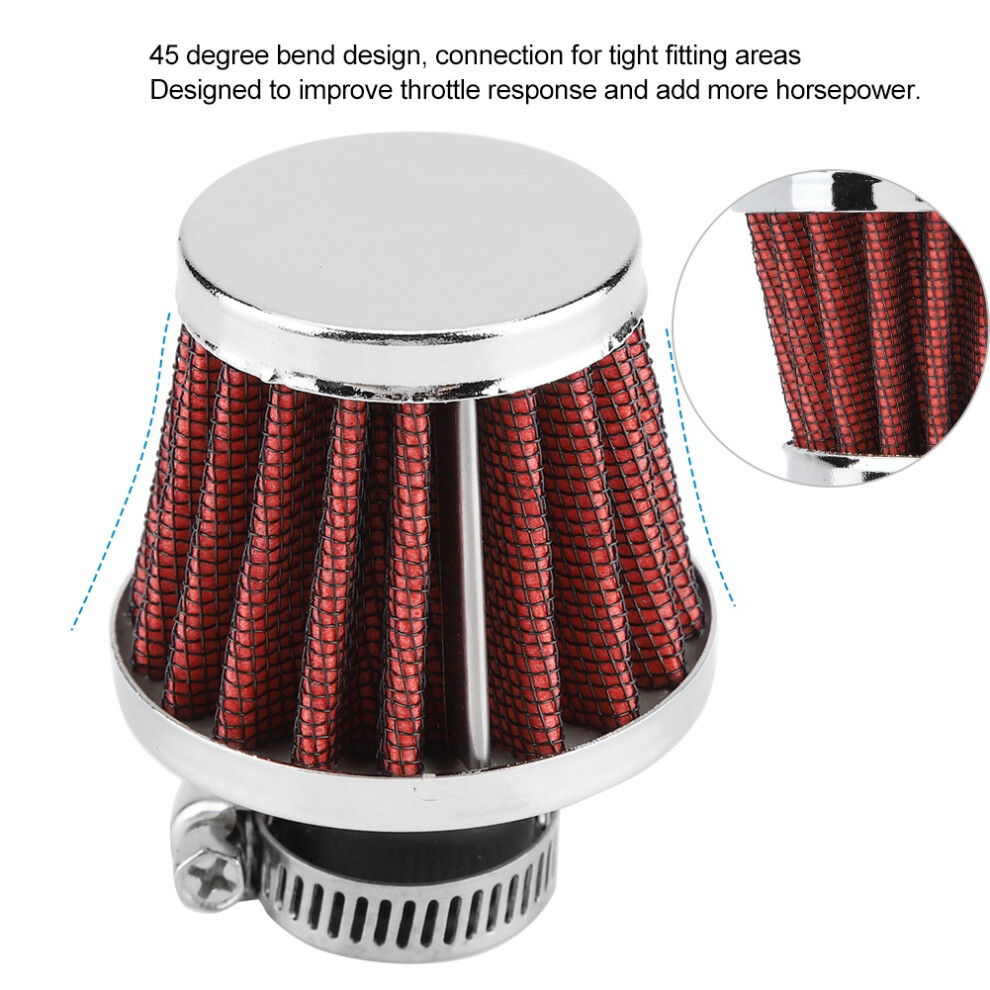 Universal 12Mm Car Cold Air Intake Filter Mushroom Head, Aluminum Red 7681393296541