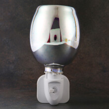 Fragrance Warmer Plug-in Safe Aromatherapy Heater Glass Wax Melt Warmer with 3D Fire-Work Effect Night Light UK Plug