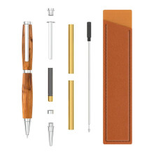 Schlankes Drechselstift-Set - mit Schwarzer Tinte, 10er-Packung + Bonus-Hüllen - Bastelbedarf für Geschenke und Schreibwerkzeuge