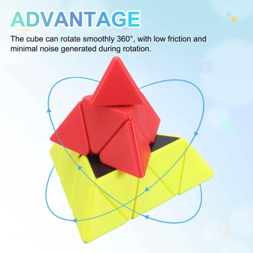 Pyraminx Speed Cube 99mm Stickerless Triangle Magic Puzzle with Smooth Rotation for Kids and Adults 2