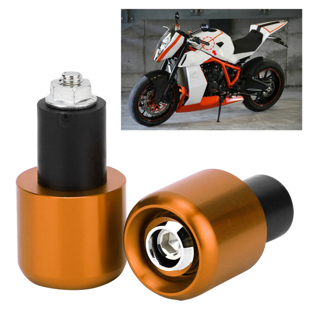 2Pcs Handle Bar End Plugs For 22Mm Motorcycle Handlebar Accessories Gold 8361389321325