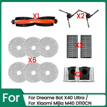 For Bot X40 Ultra Compatible with Mijia M40 D110CN Vacuum Cleaner Parts Main Side Brush Mop Cloth Dust Bag Filter