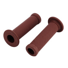 2Pcs 22mm Vintage Motorcycle Handlebar Grips Red Brown Universal Compatibility