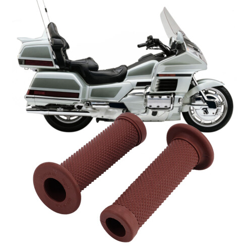 22mm Griffe Stern Retro Motorradlenker Rotbraun 2