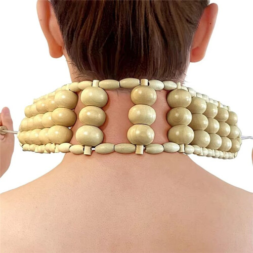 Upgrade Handle Wood Back Massage Roller Rope Wood Therapy Cellulite Massage Tools for Neck Leg Back Pain Relief 2