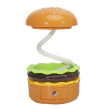 Cute Desk Lamp for Kids, Rechargeable Hamburger Small Desk Lamp with Adjustable Neck Touch with Pencil Sharpener