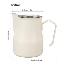 Milchaufschäumkrug 350 ml Edelstahl mattweiß