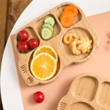 Car Shape Baby Feeding Set Dinnerware Plate Newborn Bamboo Dishes Items Tableware for Stuff Accessory Kids Food Storage