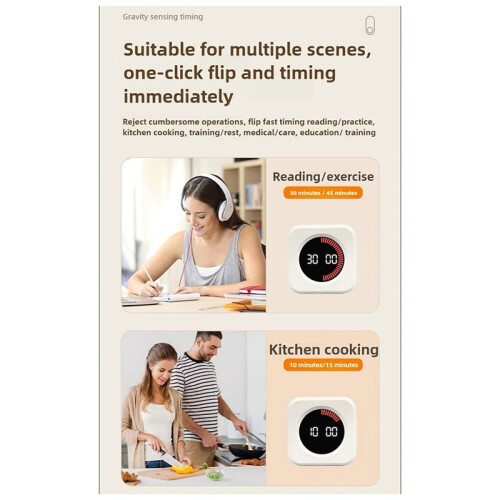 Productivity Timer Productivity  Timer Gravity Sensor LED 4 Preset  Kids  Management Kitchen Countdown Timer 2